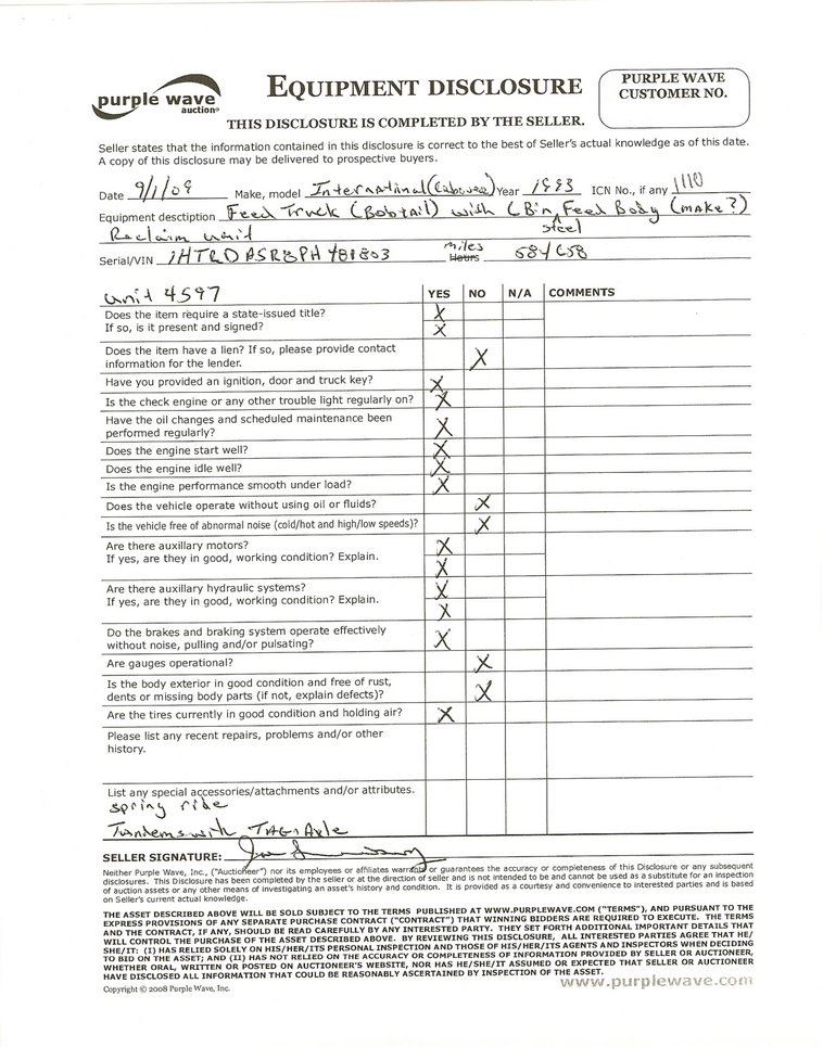 image for item 1110 1993 International 9000 Series 9600 triple axle cab over truck with steel six bin feed delivery body