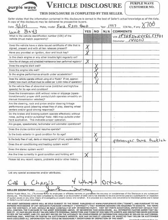 image for item 8700 1997 Ford F350 pickup truck