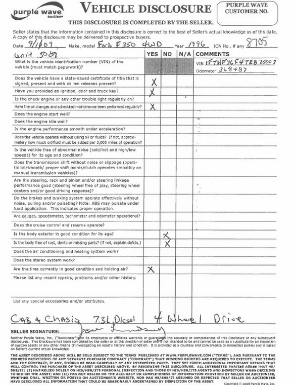 image for item 8705 1996 Ford F350 pickup truck