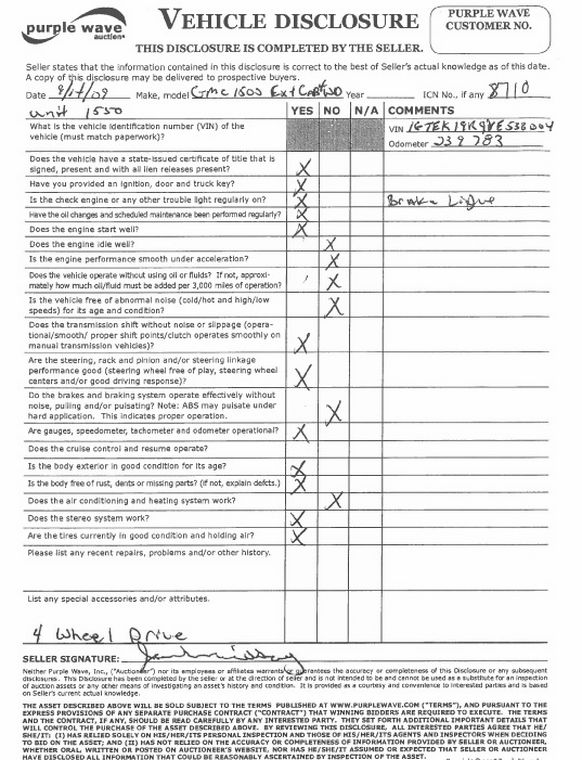 image for item 8710 1997 GMC Sierra K1500 extended cab pickup truck with two tool boxes