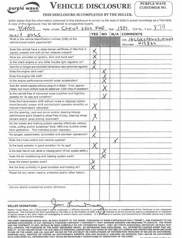 image for item 8711 1997 Chevrolet K2500 pickup truck