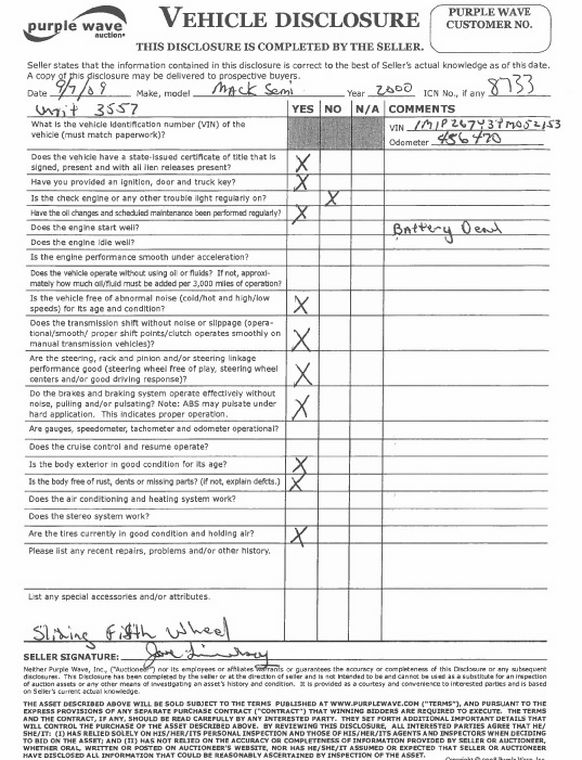 image for item 8733 2000 Mack 600 RD600 Semi truck