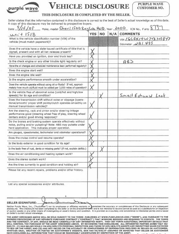 image for item 8737 2000 Chevrolet K1500 Silverado pickup