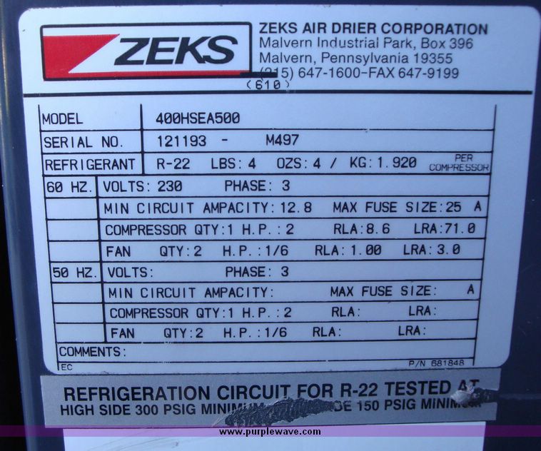 image for item 1201 Ingersoll Rand SSR-EP75 compressor with dryer and tank