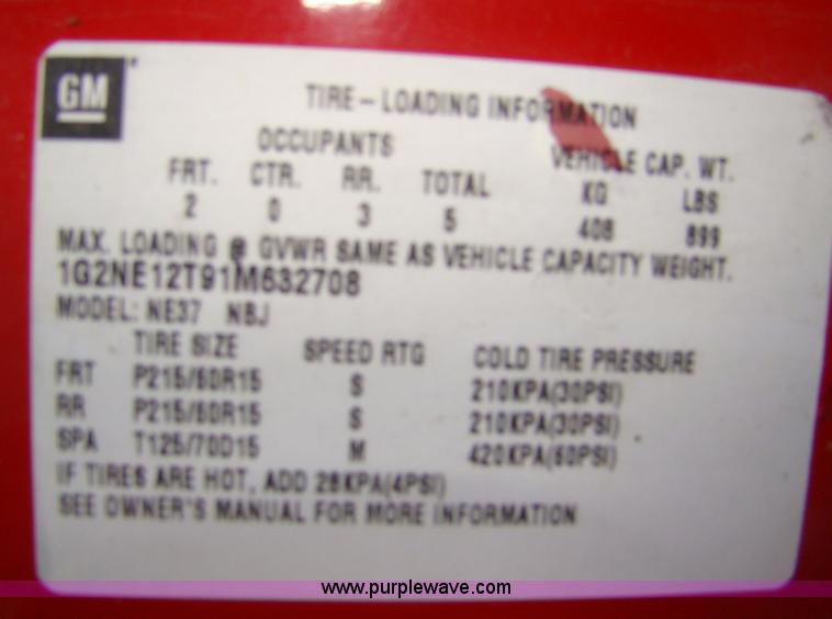 image for item 1504 2001 Pontiac Grand Am SE