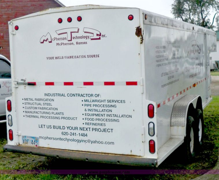 image for item 4001 1991 26' goose neck tandem axle cargo trailer