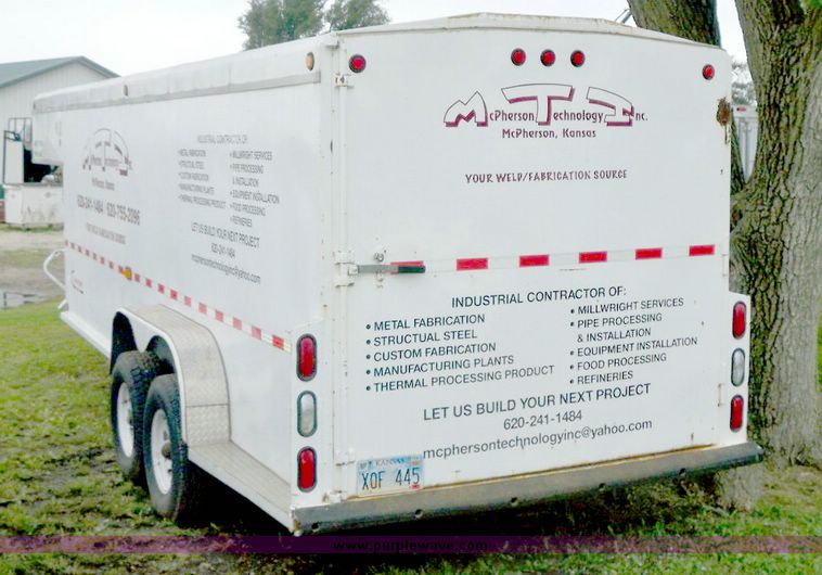 image for item 4001 1991 26' goose neck tandem axle cargo trailer