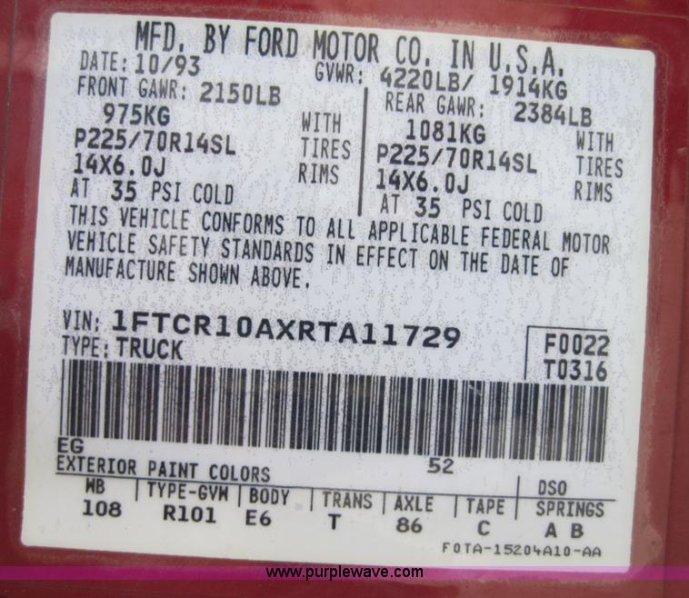 image for item 4394 1994 Ford Ranger