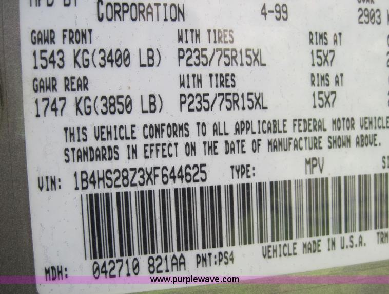 image for item 4395 1999 Dodge Durango