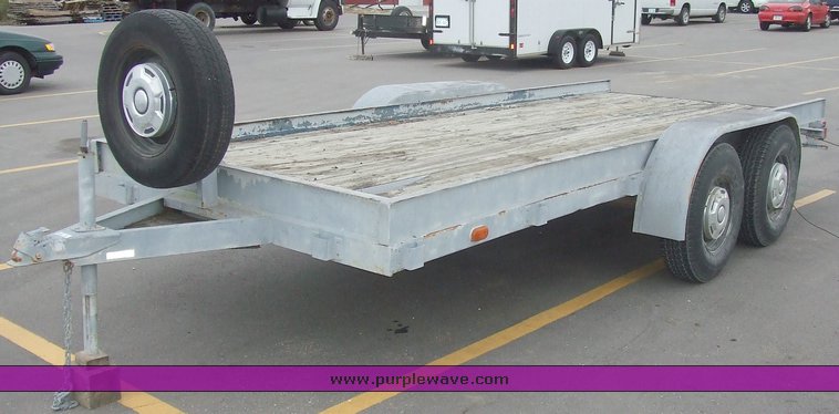 image for item 6499 16' shop built tandem axle trailer