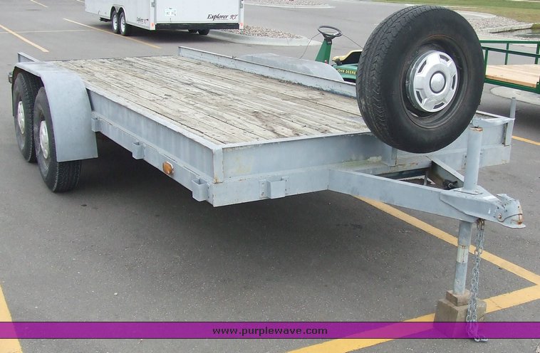 image for item 6499 16' shop built tandem axle trailer