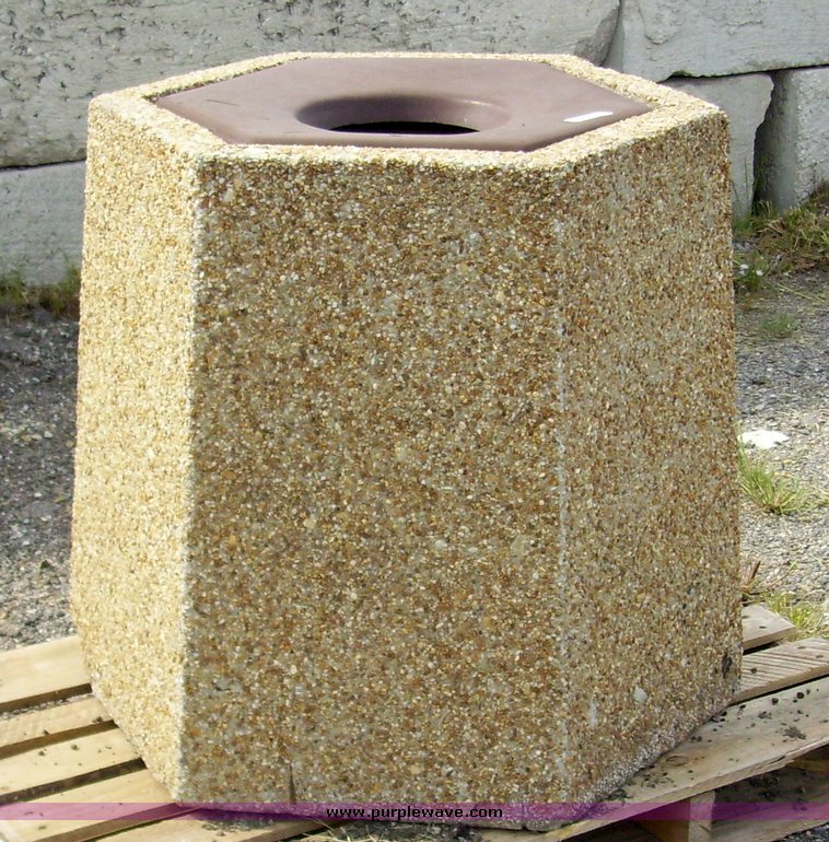 image for item 7306 (2) concrete trash cans