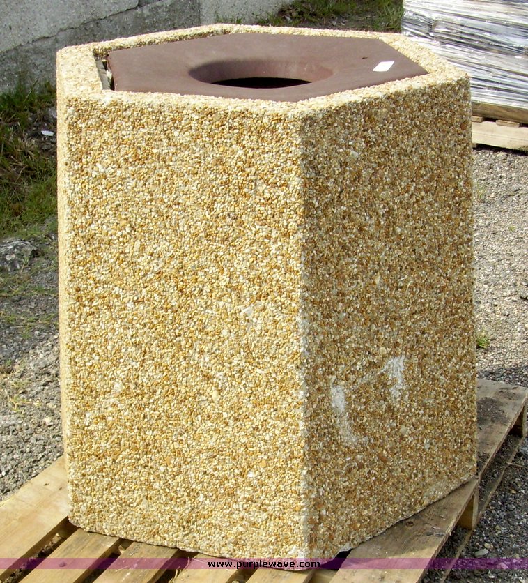 image for item 7306 (2) concrete trash cans
