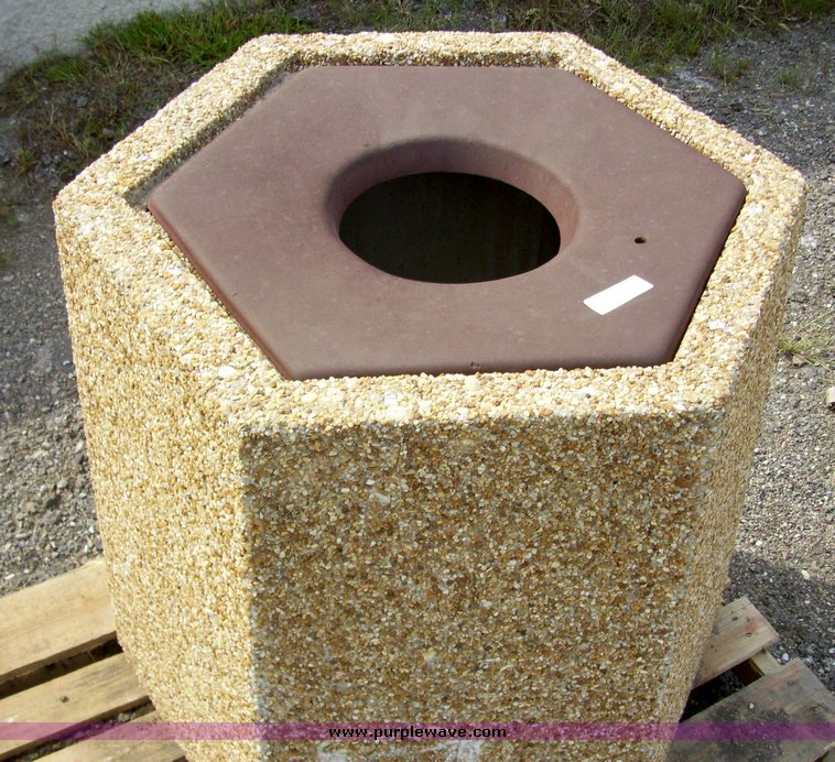image for item 7306 (2) concrete trash cans