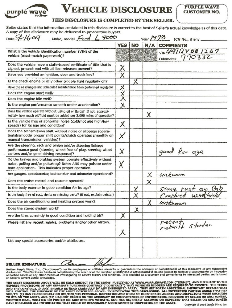 image for item 1200 1978 Ford L9000 boom truck