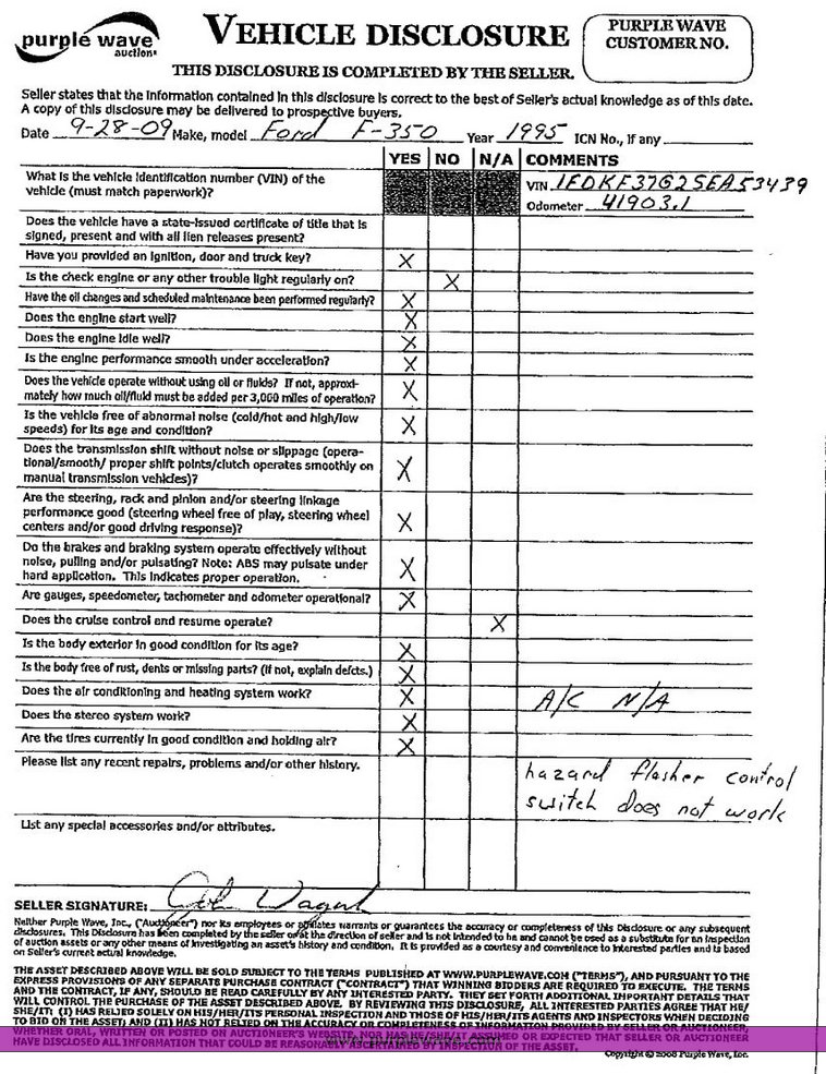 image for item 2500 1995 Ford F350 bucket truck