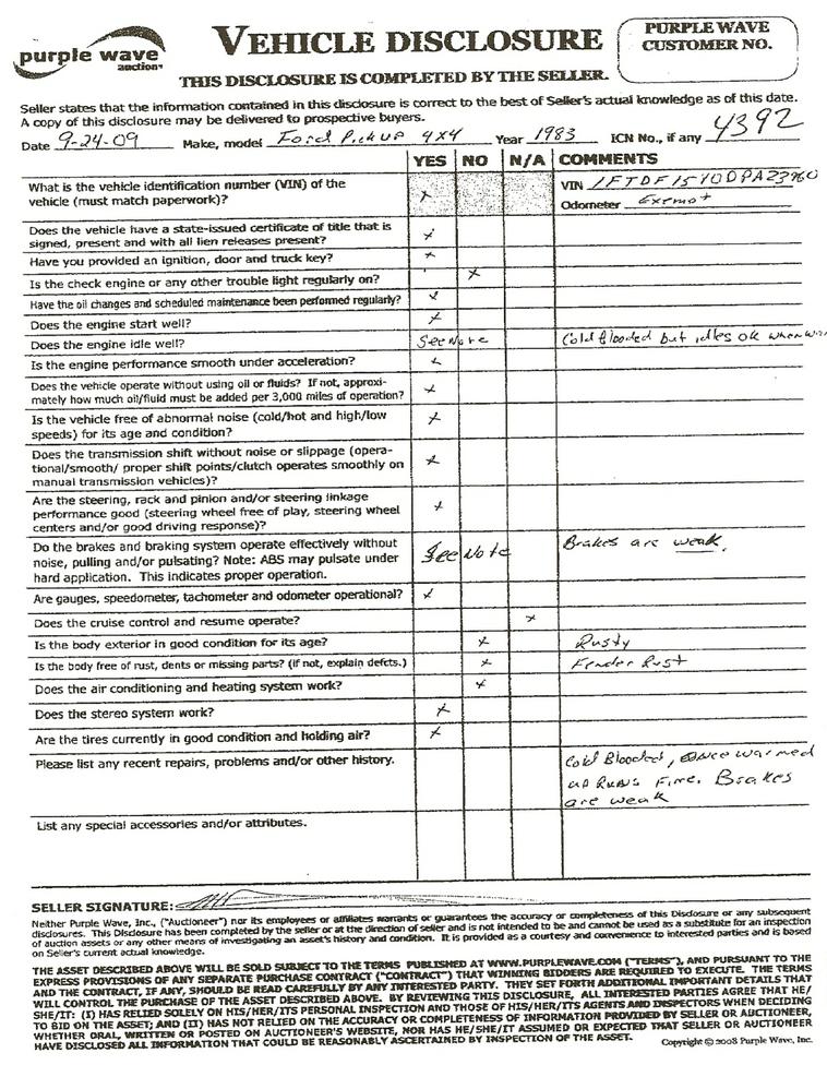 image for item 4392 1983 Ford F150