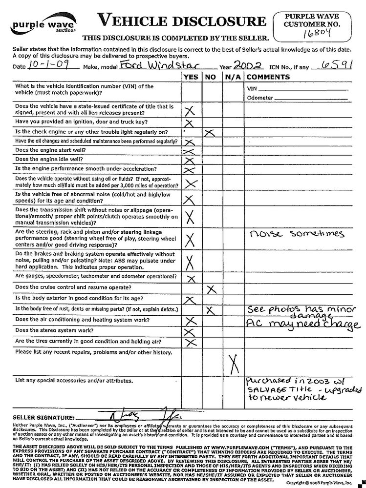 image for item 6591 2002 Ford Windstar