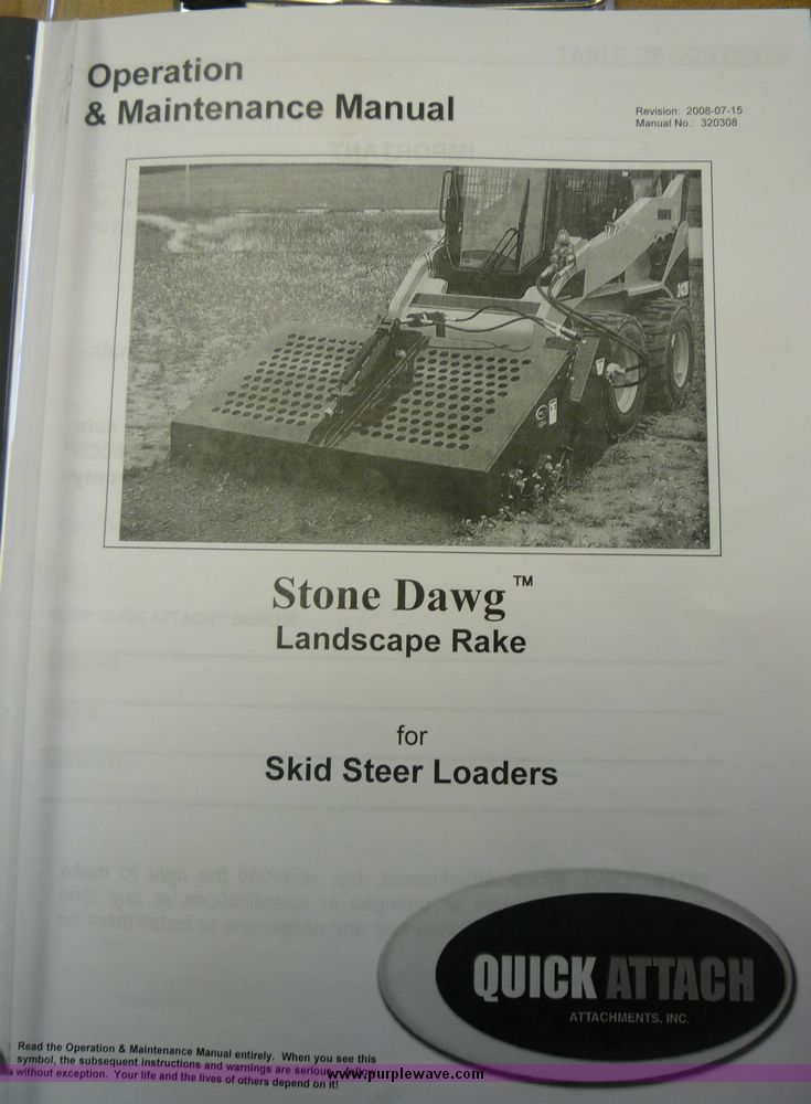 image for item 2230 Stone Dawg quick attach landscape rake