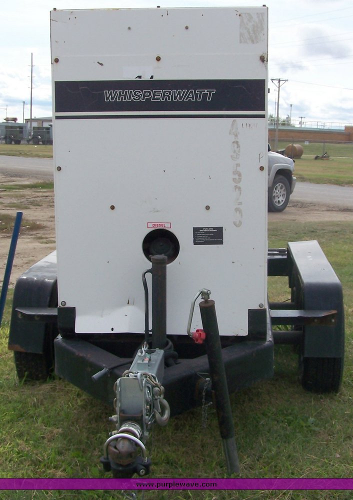 image for item 8616 Muitquipe 70 KV Whisperwatt generator on trailer