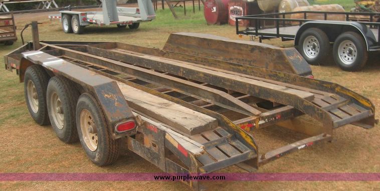 image for item 8752 Shop built 17' triple axle equipment trailer