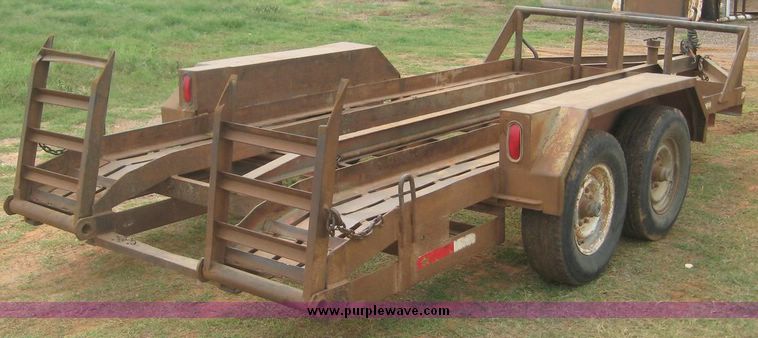 image for item 8754 Shop built 16' tandem axle equipment trailer