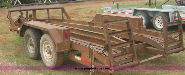 image for item 8754 Shop built 16' tandem axle equipment trailer