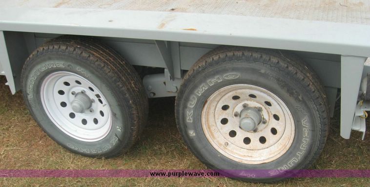 image for item 8755 Belshi 16' steel deck car trailer with fold down ramps