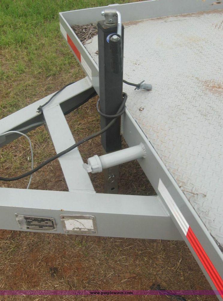 image for item 8755 Belshi 16' steel deck car trailer with fold down ramps