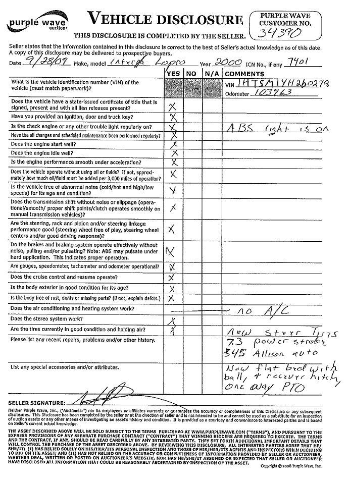 image for item 7401 2000 International 4700 Lo-Profile T444E truck