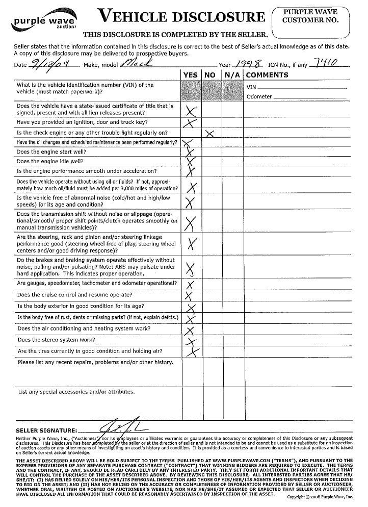 image for item 7410 1998 Mack Maxi Cruise truck with 15' dump bed and hoist