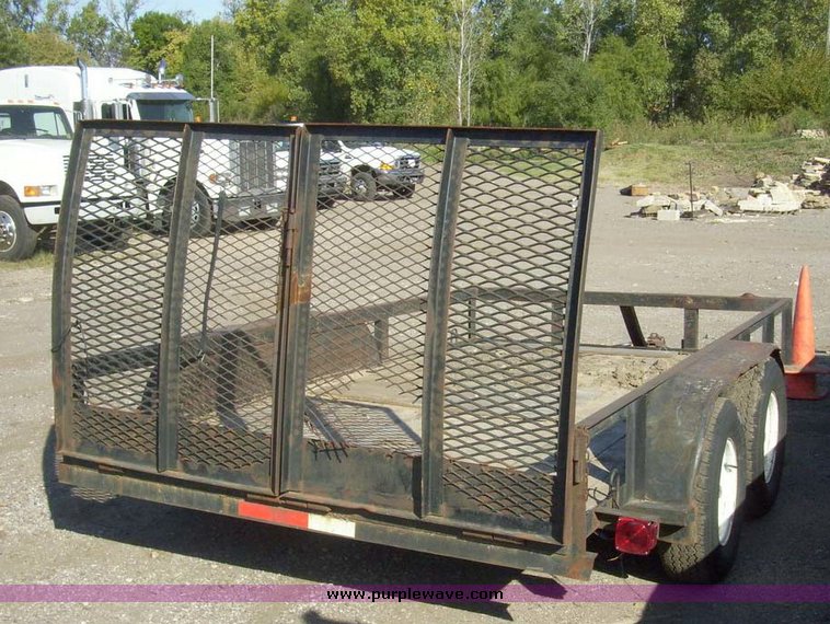 image for item 7608 1987 shop built 15' tandem axle utility trailer