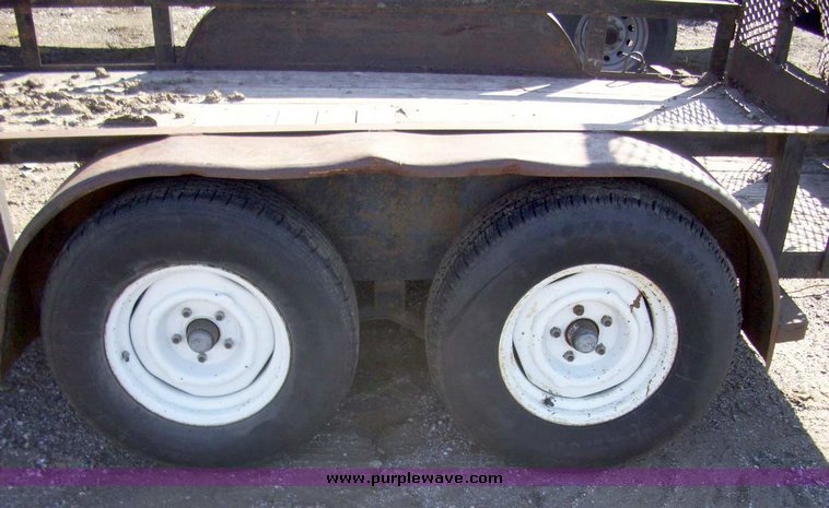 image for item 7608 1987 shop built 15' tandem axle utility trailer