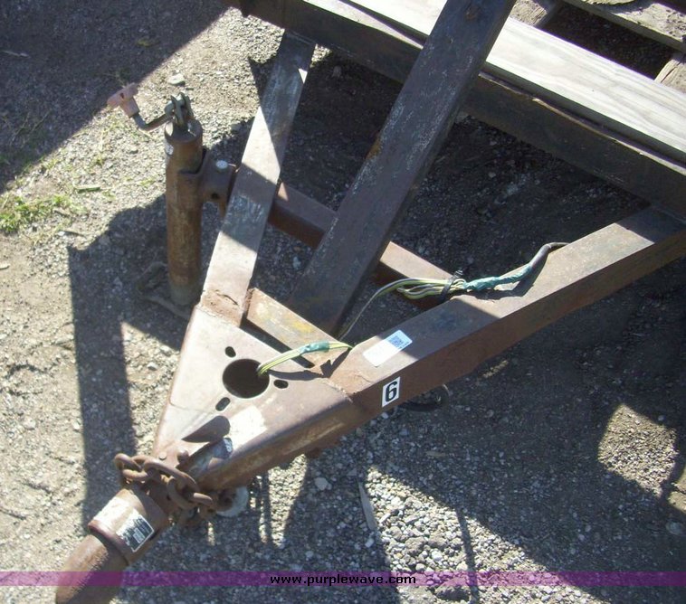 image for item 7608 1987 shop built 15' tandem axle utility trailer