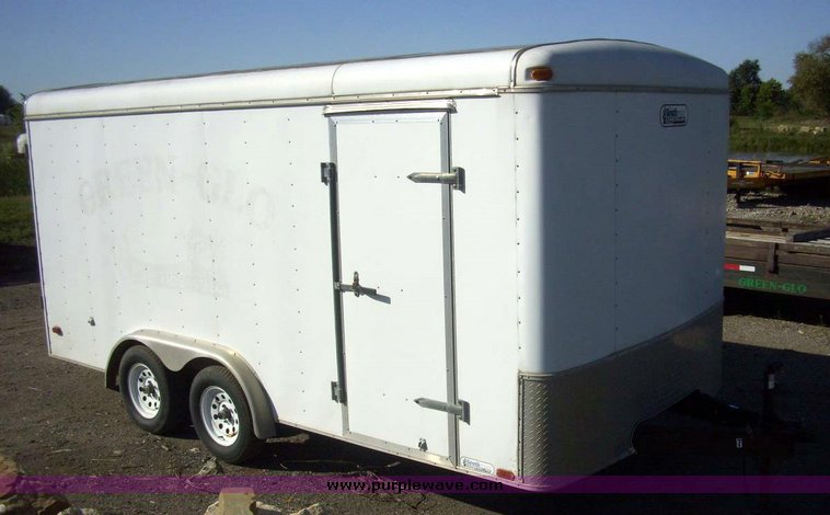 image for item 7609 2002 South West tandem axle 16' enclosed trailer