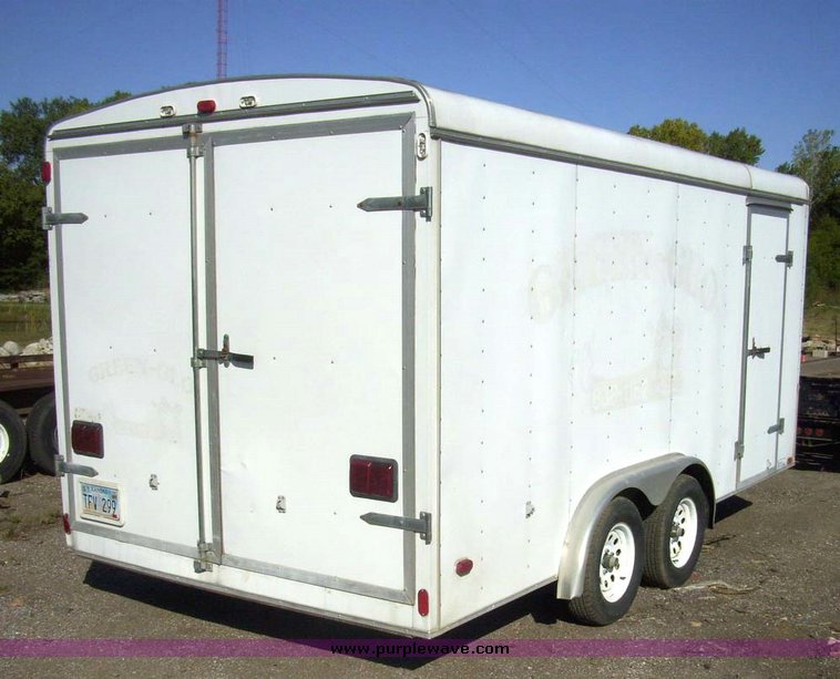 image for item 7609 2002 South West tandem axle 16' enclosed trailer