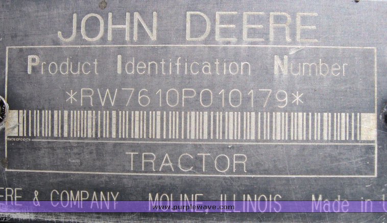image for item 8928 1998 John Deere 7610 MFWD tractor