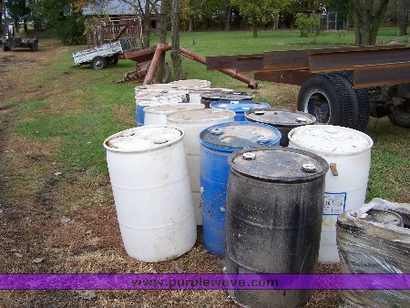 image for item 9510 (13) plastic 55 gallon drums