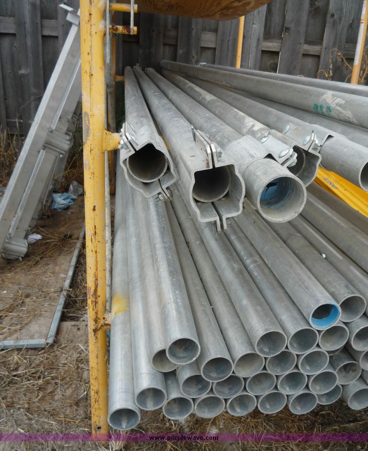 image for item 2219 (5) 24' x 24" scaffolding planks with guard rail