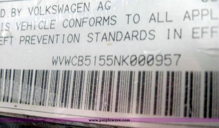 image for item 8643 1992 Volkswagen Cabriolet