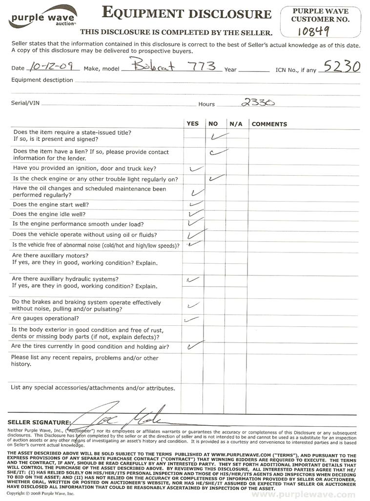 image for item 5230 Bobcat 773 skid steer