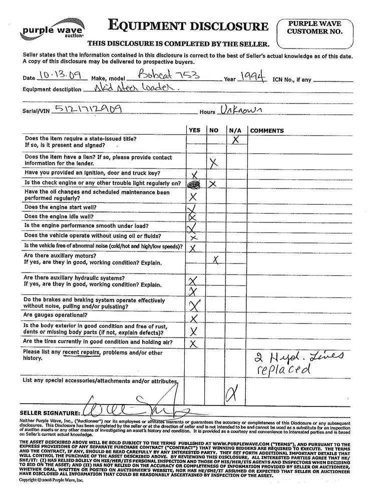 image for item 7515 Bobcat 753 skid steer