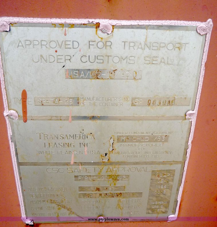 image for item 4074 1993 steel container