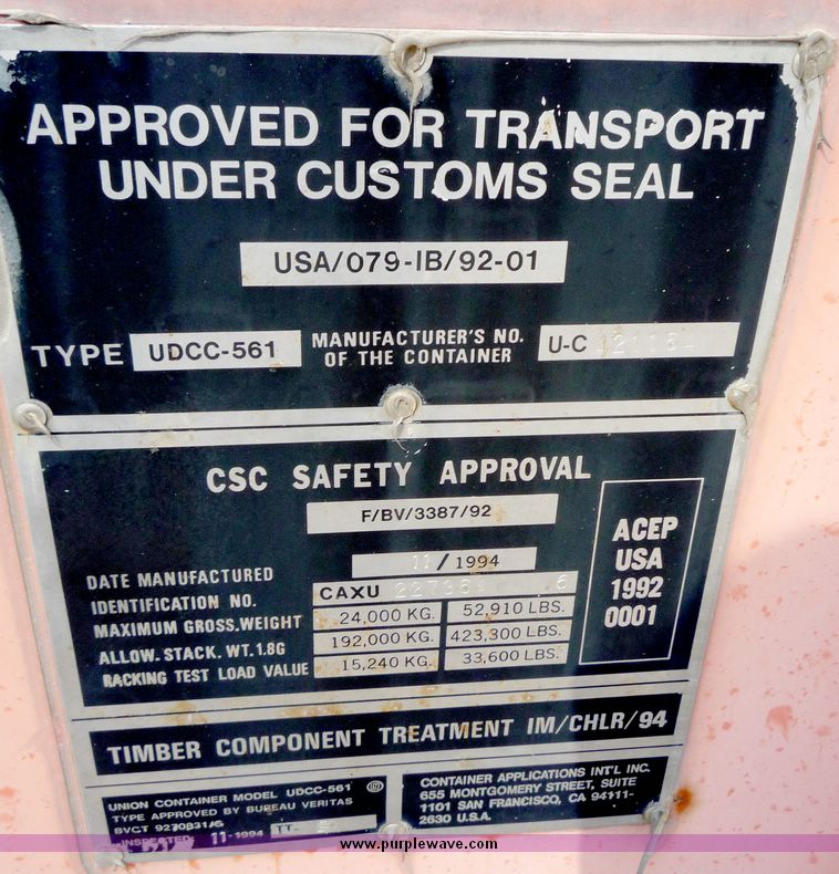 image for item 4075 1994 steel container