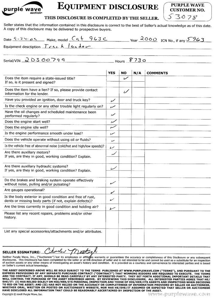 image for item 5963 2000 Caterpillar 963C track loader