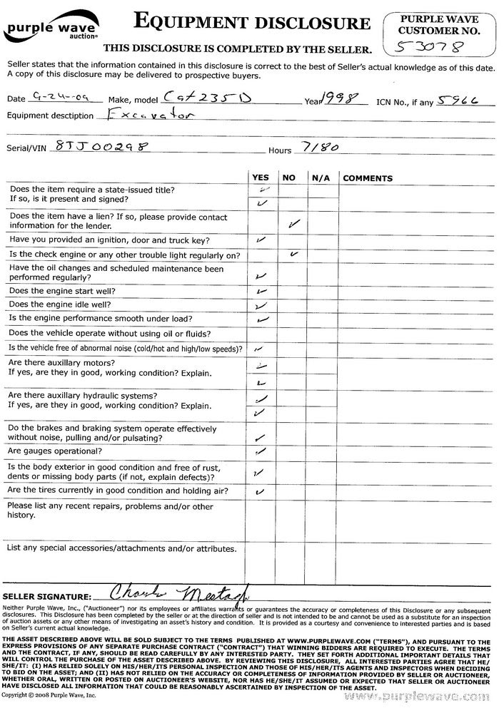 image for item 5966 1993 Caterpillar 235D excavator