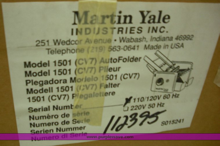 image for item 3897 Martin Yale auto folder