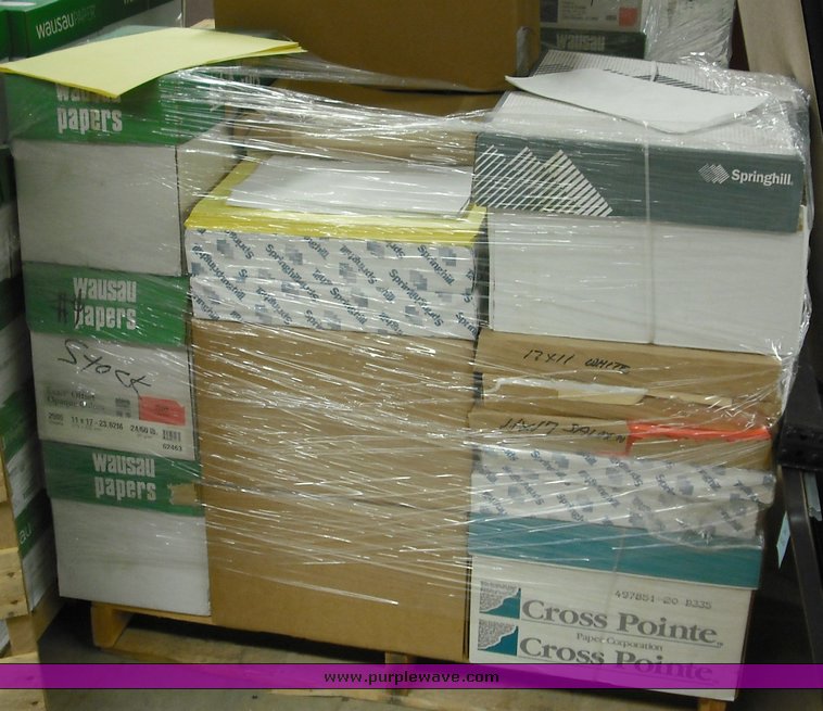 image for item 3899 (2) pallets of assorted stock paper
