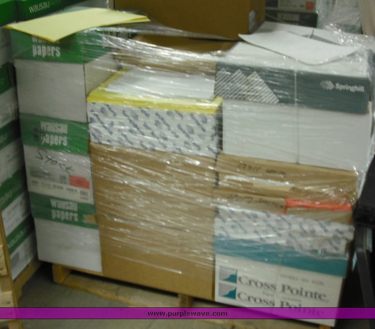image for item 3899 (2) pallets of assorted stock paper