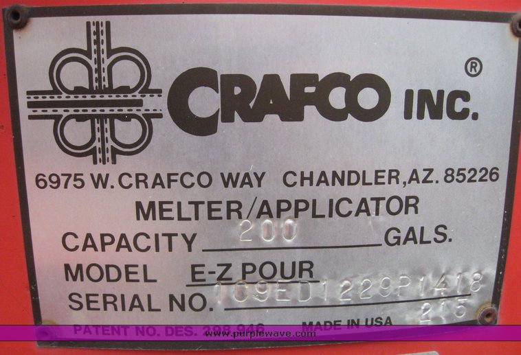 image for item 3905 1993 Craft EZ POUR 200 asphalt crack seal machine